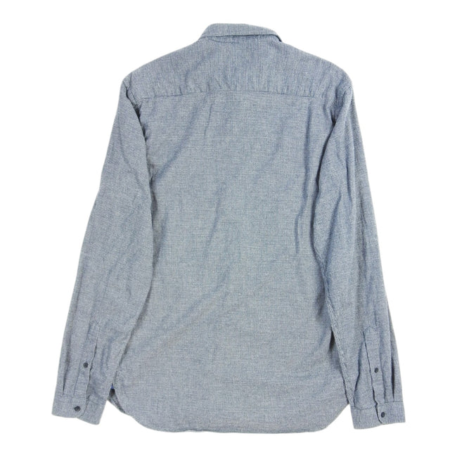 Oliver Spencer Blue Houndstooth Shirt Size 16