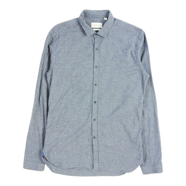Oliver Spencer Blue Houndstooth Shirt Size 16