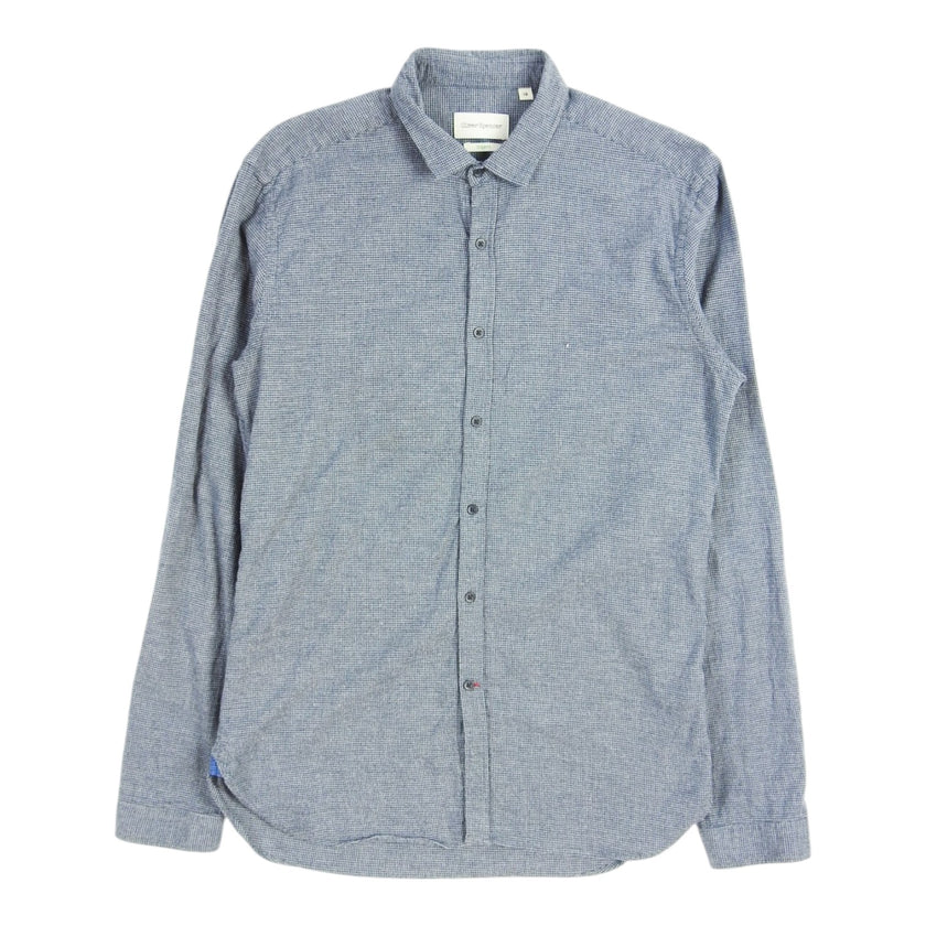 Oliver Spencer Blue Houndstooth Shirt Size 16