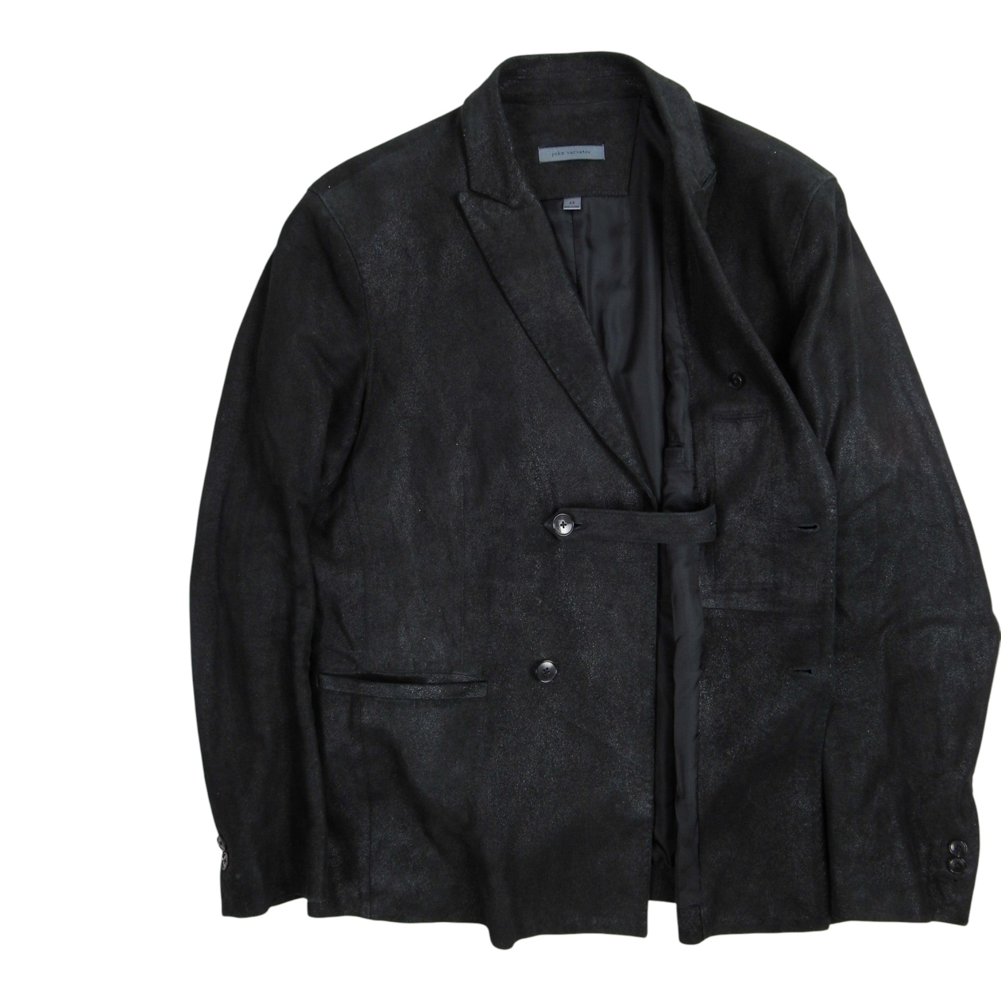 John Varvatos Leather Blazer Size 52
