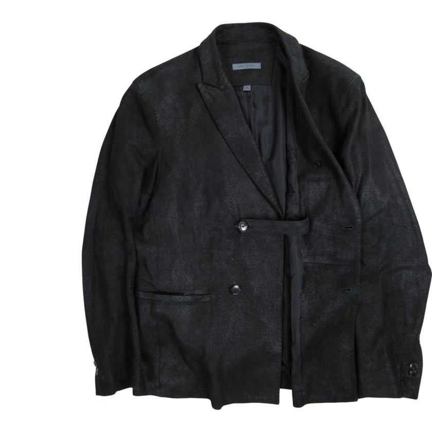 John Varvatos Leather Blazer Size 52