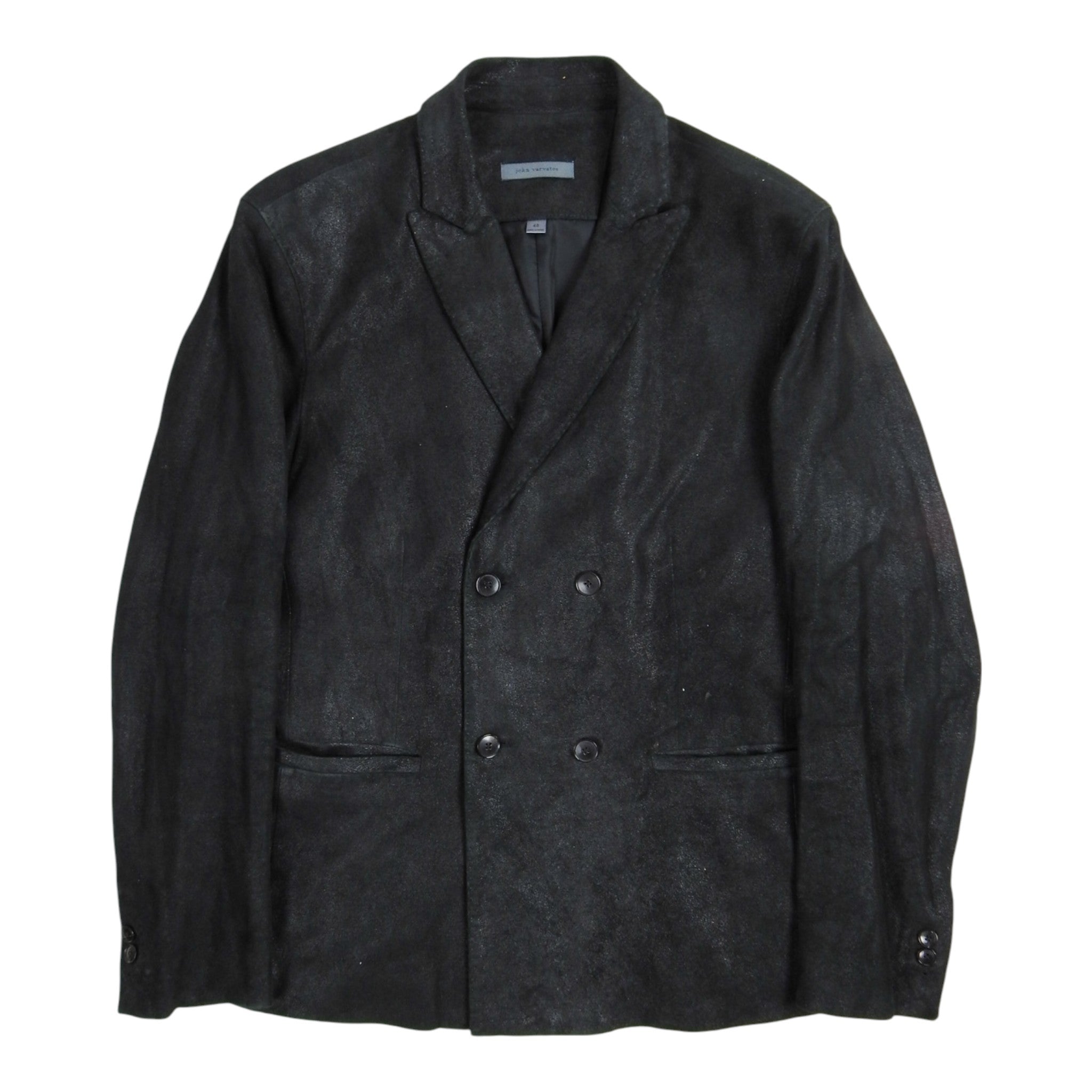 John Varvatos Leather Blazer Size 52