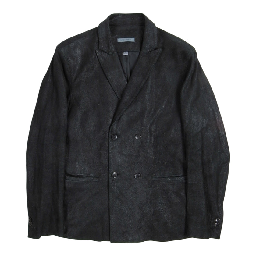 John Varvatos Leather Blazer Size 52