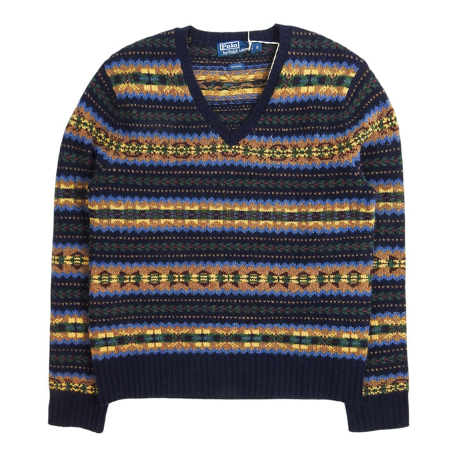 Polo Ralph Lauren Fair Isle V Neck Sweater Size Small