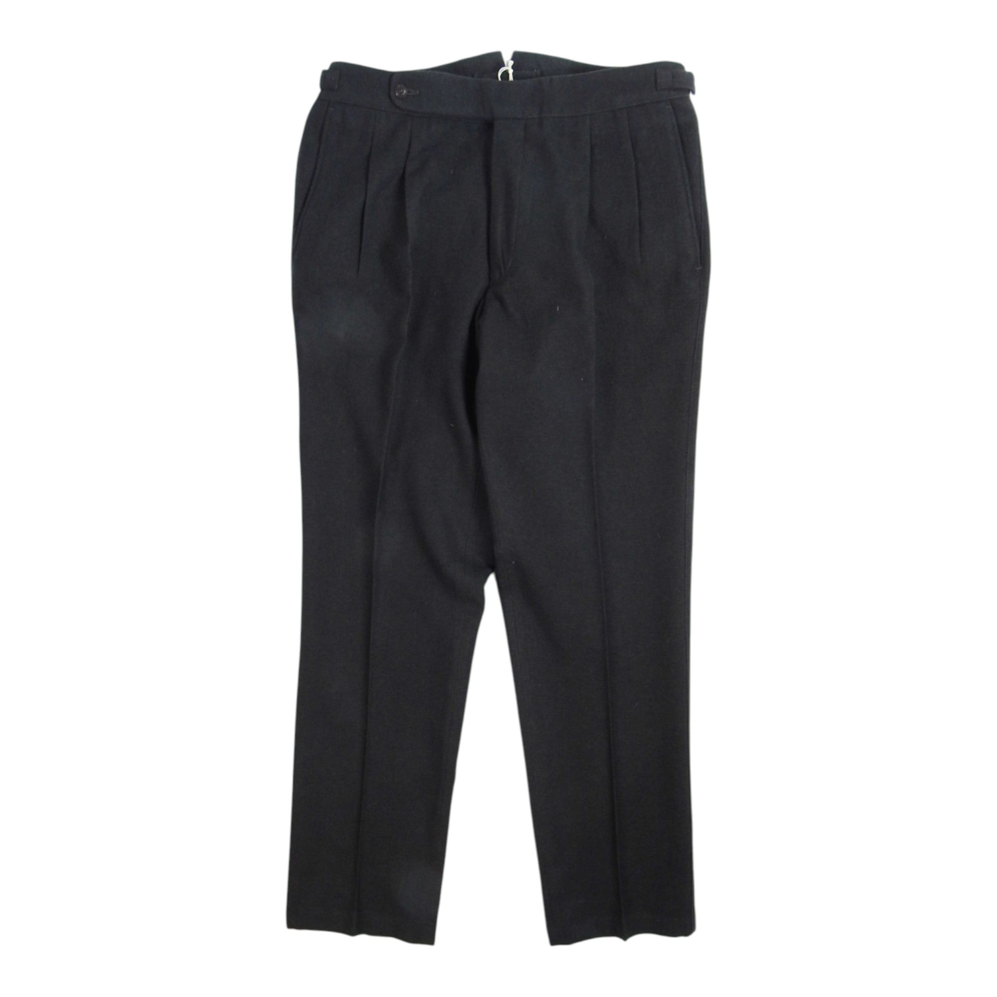 The Gigi Pleated Black Wool Pants Size 52