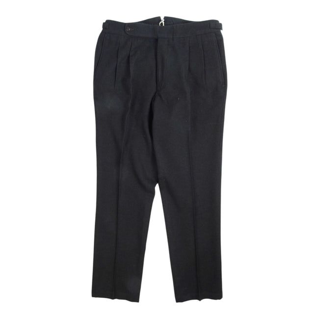 The Gigi Pleated Black Wool Pants Size 52