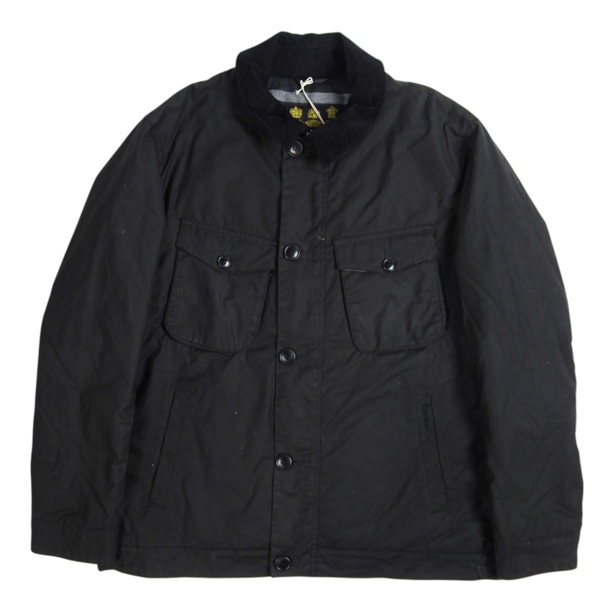 Barbour Keadby Black Waxed Size Medium