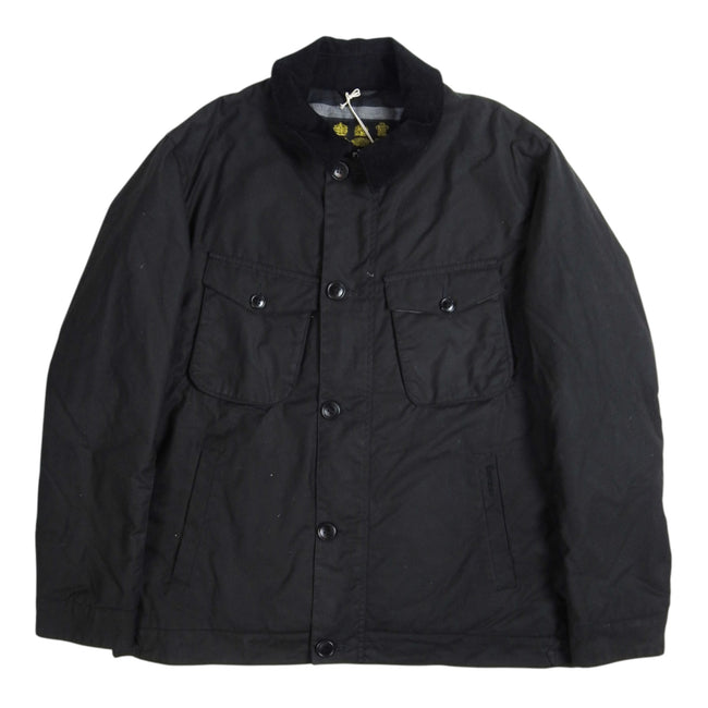 Barbour Keadby Black Waxed Size Medium