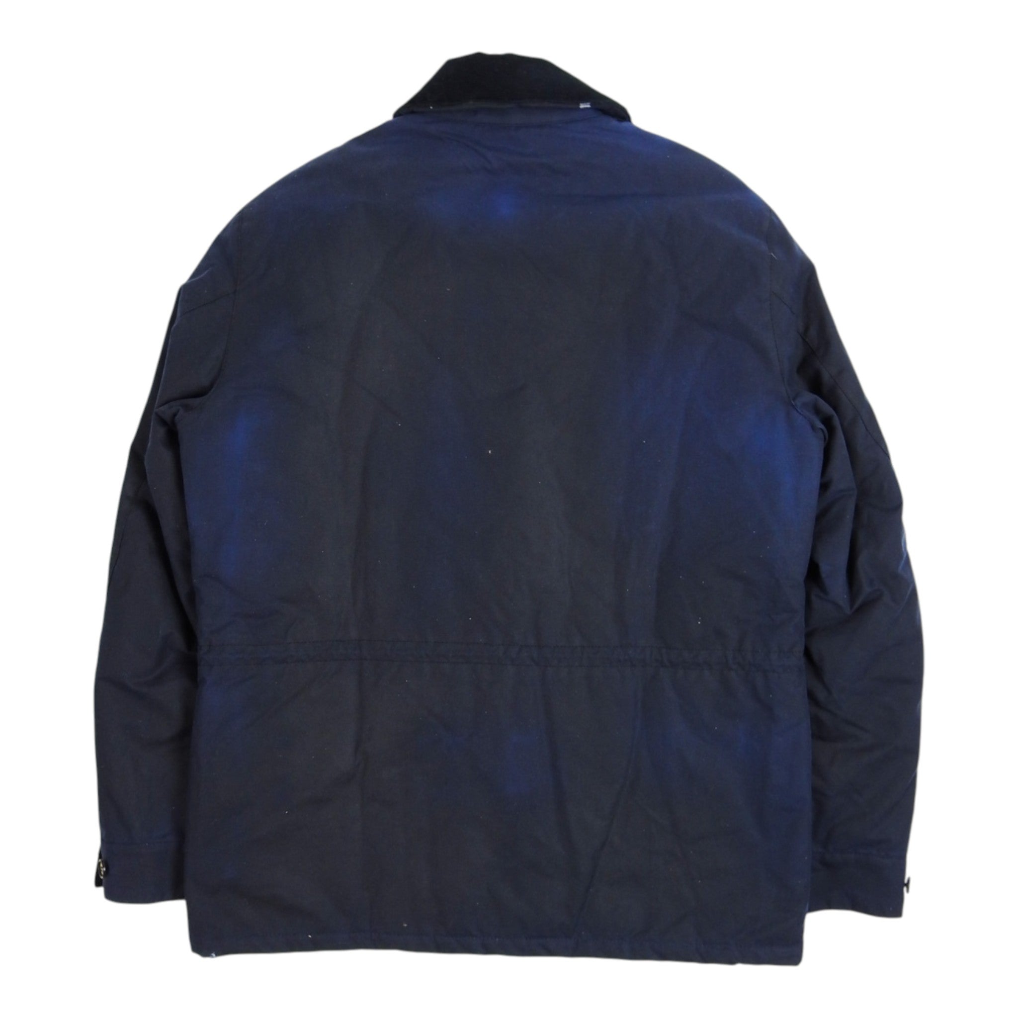 Barbour Teddon Navy Waxed Jacket Size Medium