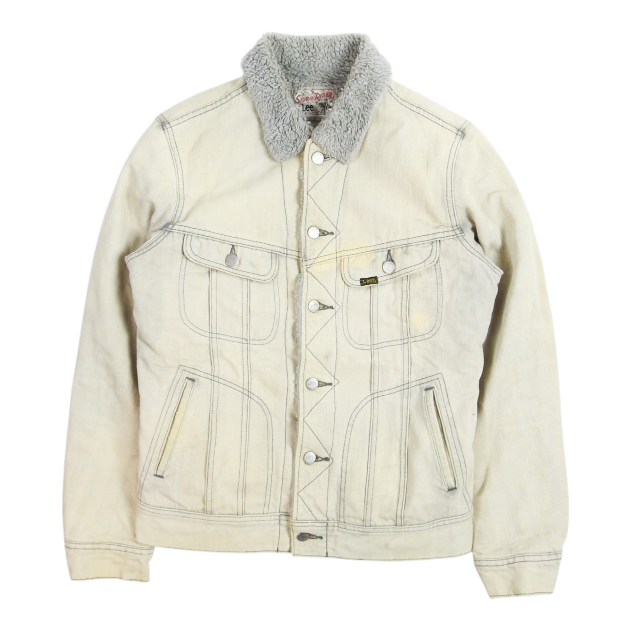 Lee Storm Riders Bleached Sherpa Trucker Size Medium