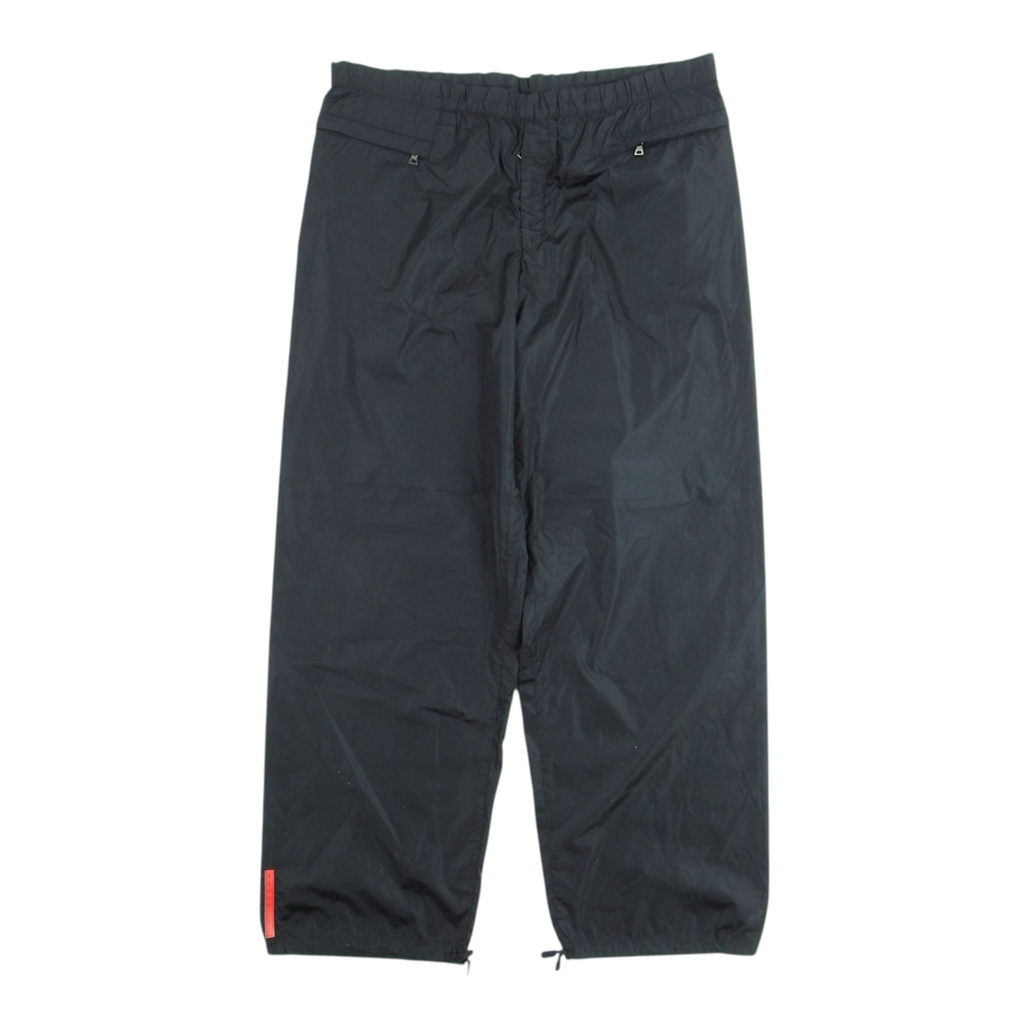 Prada Black Drawstring Nylon Pants Size 48
