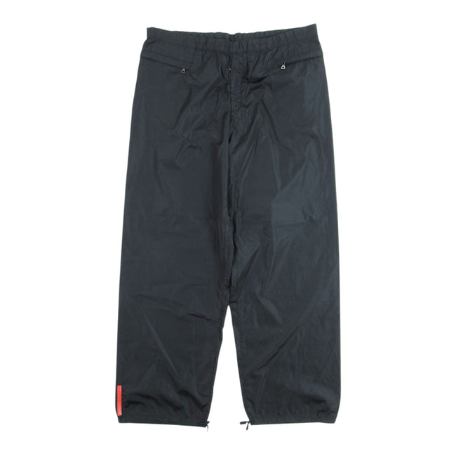 Prada Black Drawstring Nylon Pants Size 48