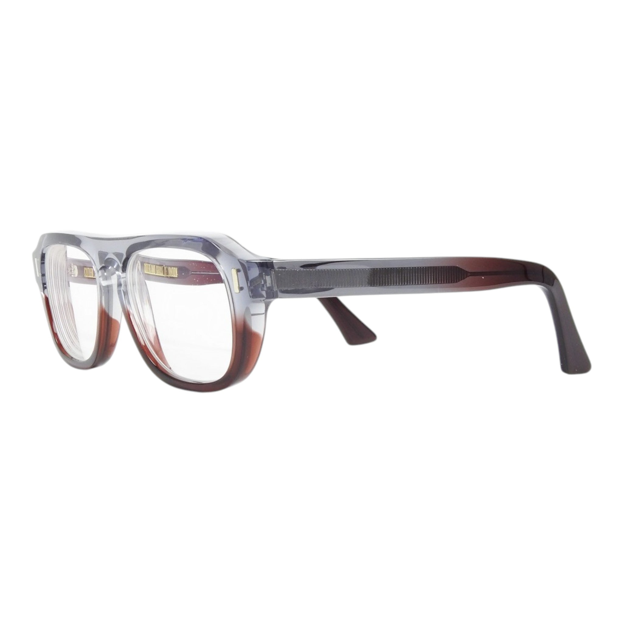 Cutler & Gross Grey/Brown Ombre Aviator Glasses