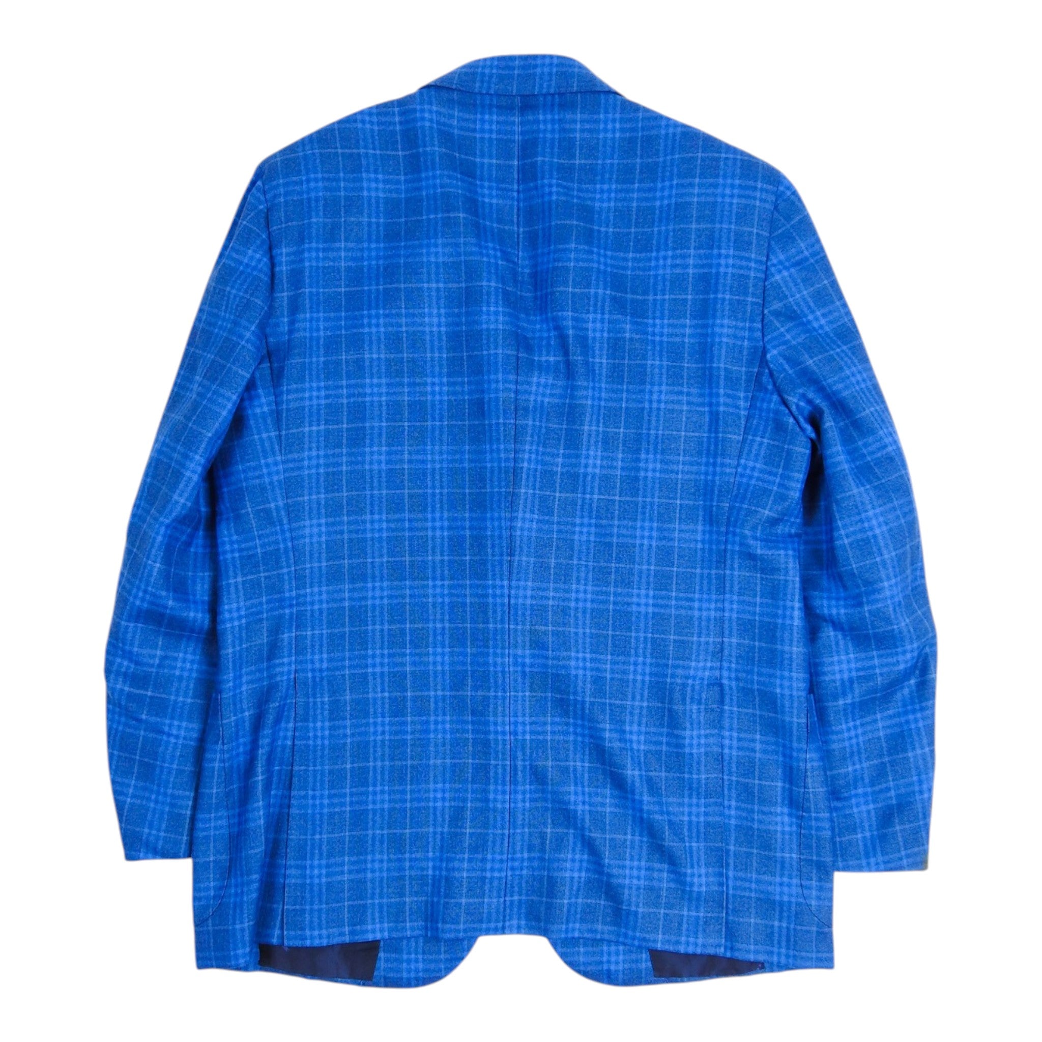 Kiton Blue Plaid Blazer Size 55