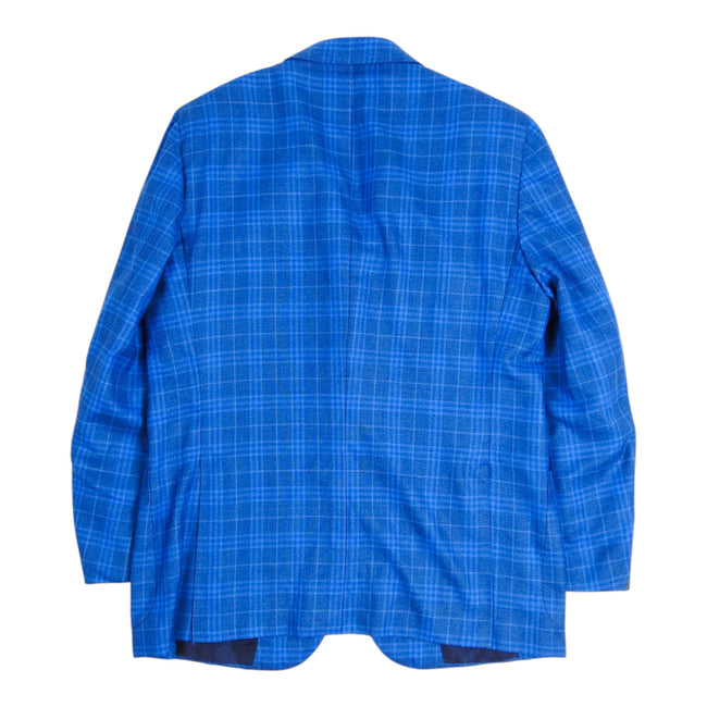 Kiton Blue Plaid Blazer Size 55
