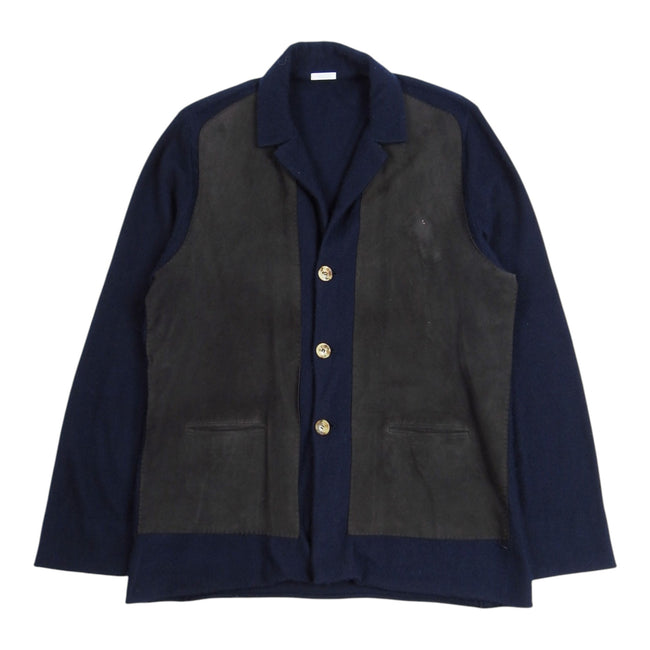Malo Knit and Suede Cardigan Size 56