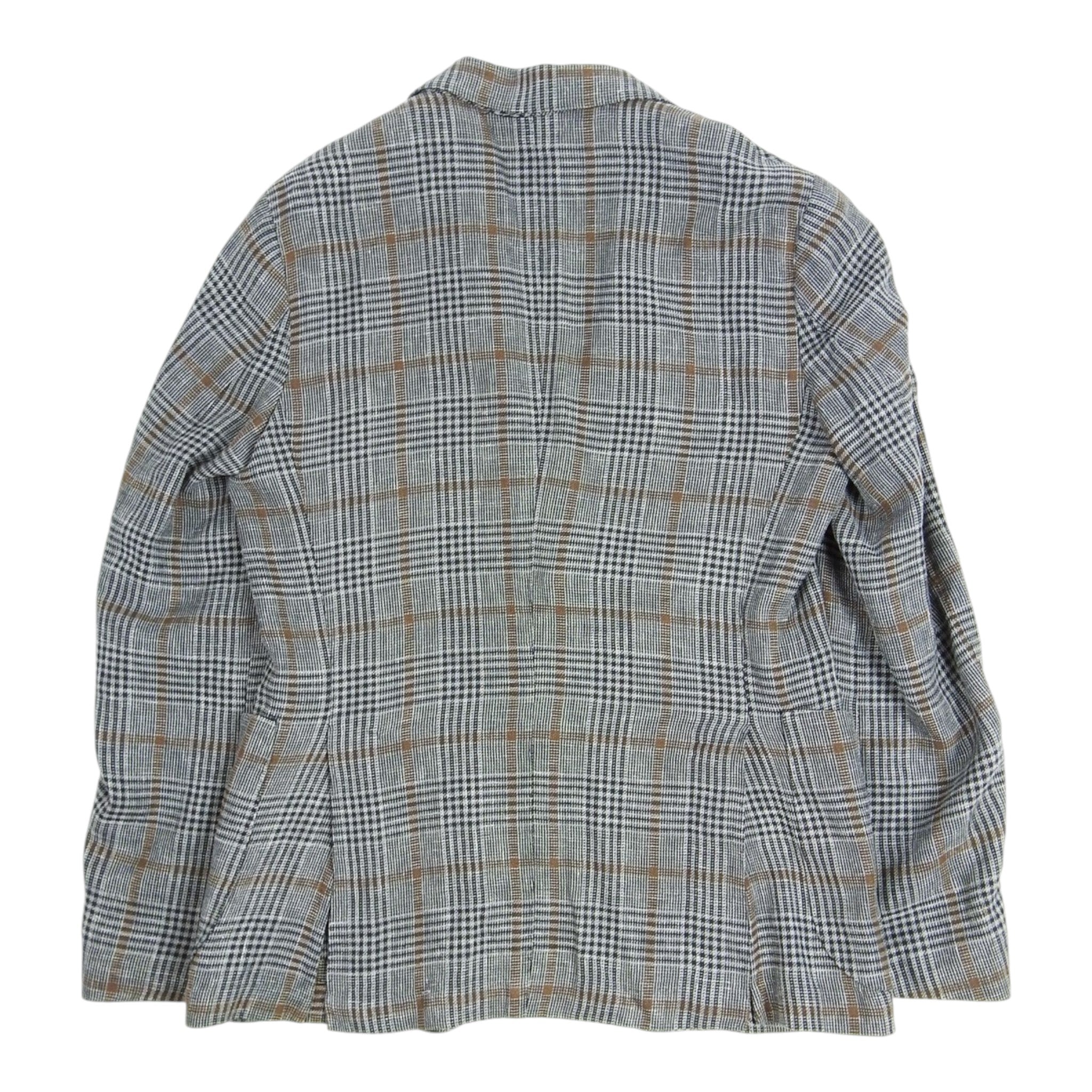 Eleventy Soft Jacket Grey Plaid Blazer Size 50