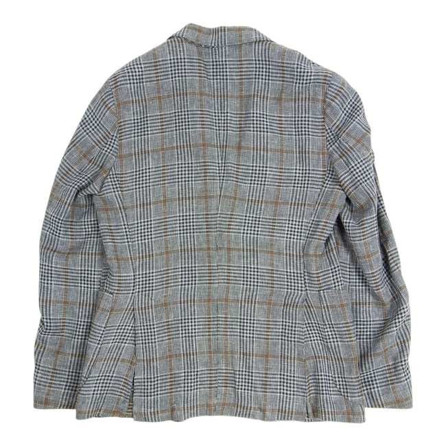 Eleventy Soft Jacket Grey Plaid Blazer Size 50