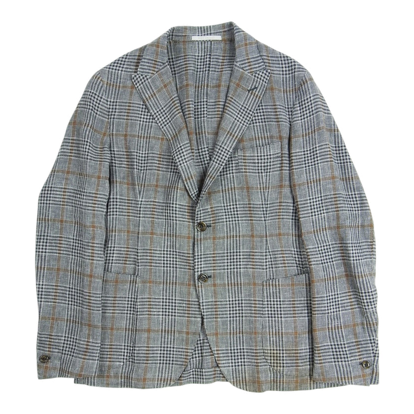 Eleventy Soft Jacket Grey Plaid Blazer Size 50