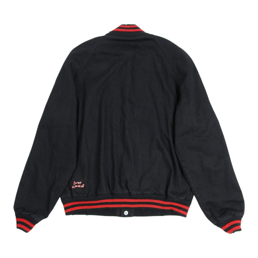 Saint Laurent Paris Denim Varsity Jacket Size Large