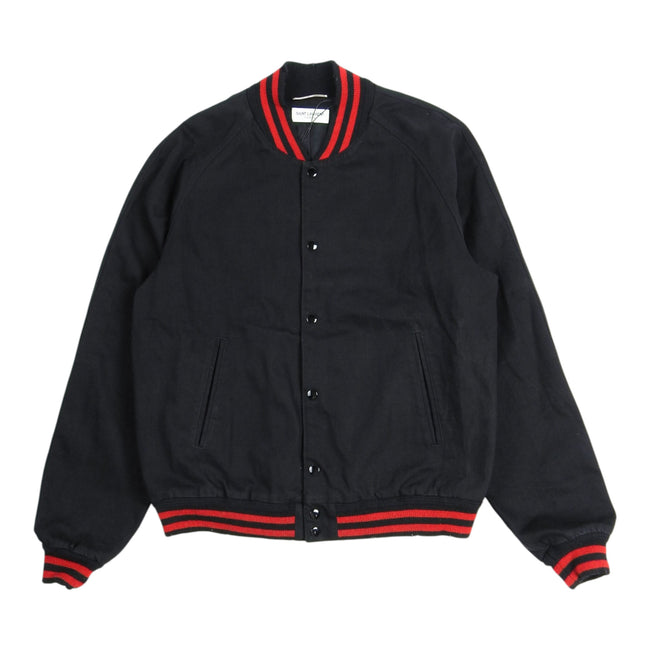 Saint Laurent Paris Denim Varsity Jacket Size Large