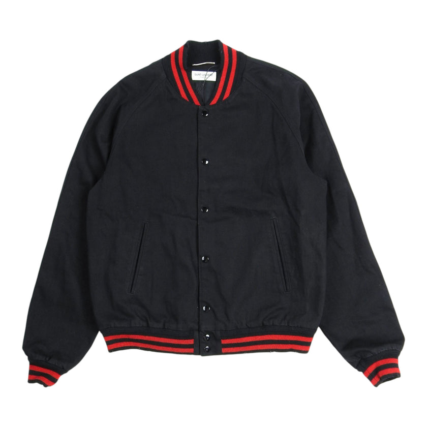 Saint Laurent Paris Denim Varsity Jacket Size Large