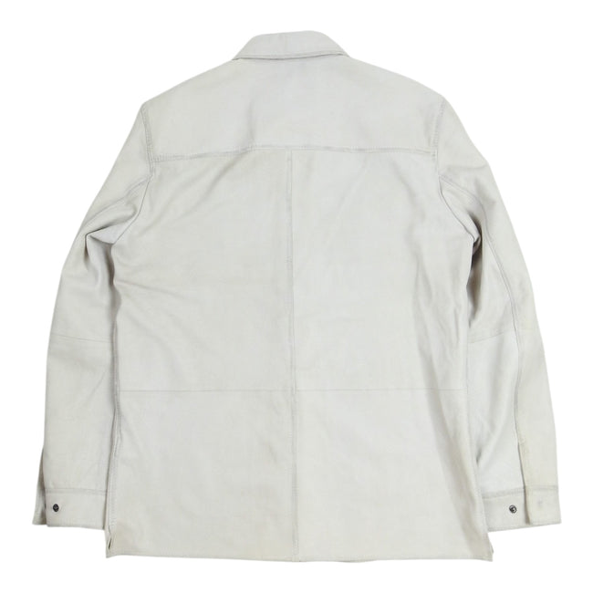 John Varvatos Leather Overshirt Size 50