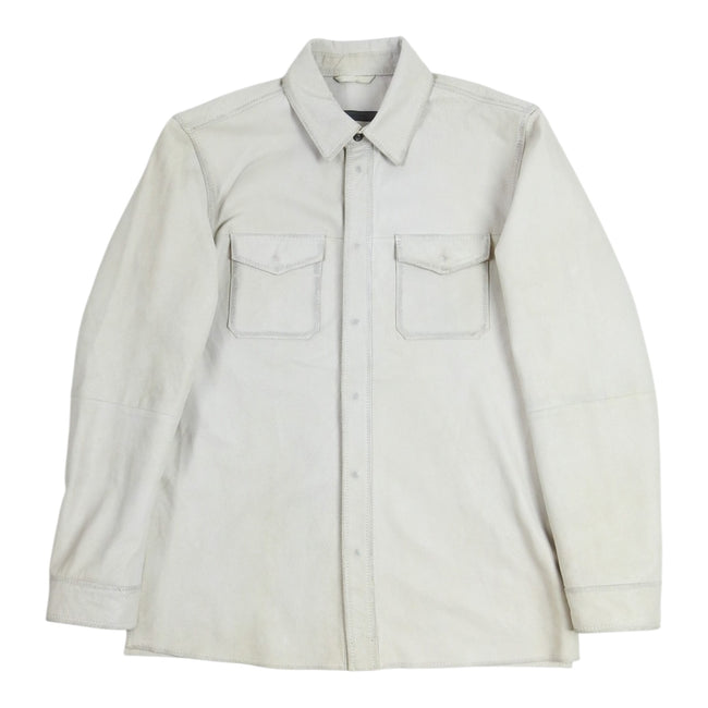 John Varvatos Leather Overshirt Size 50