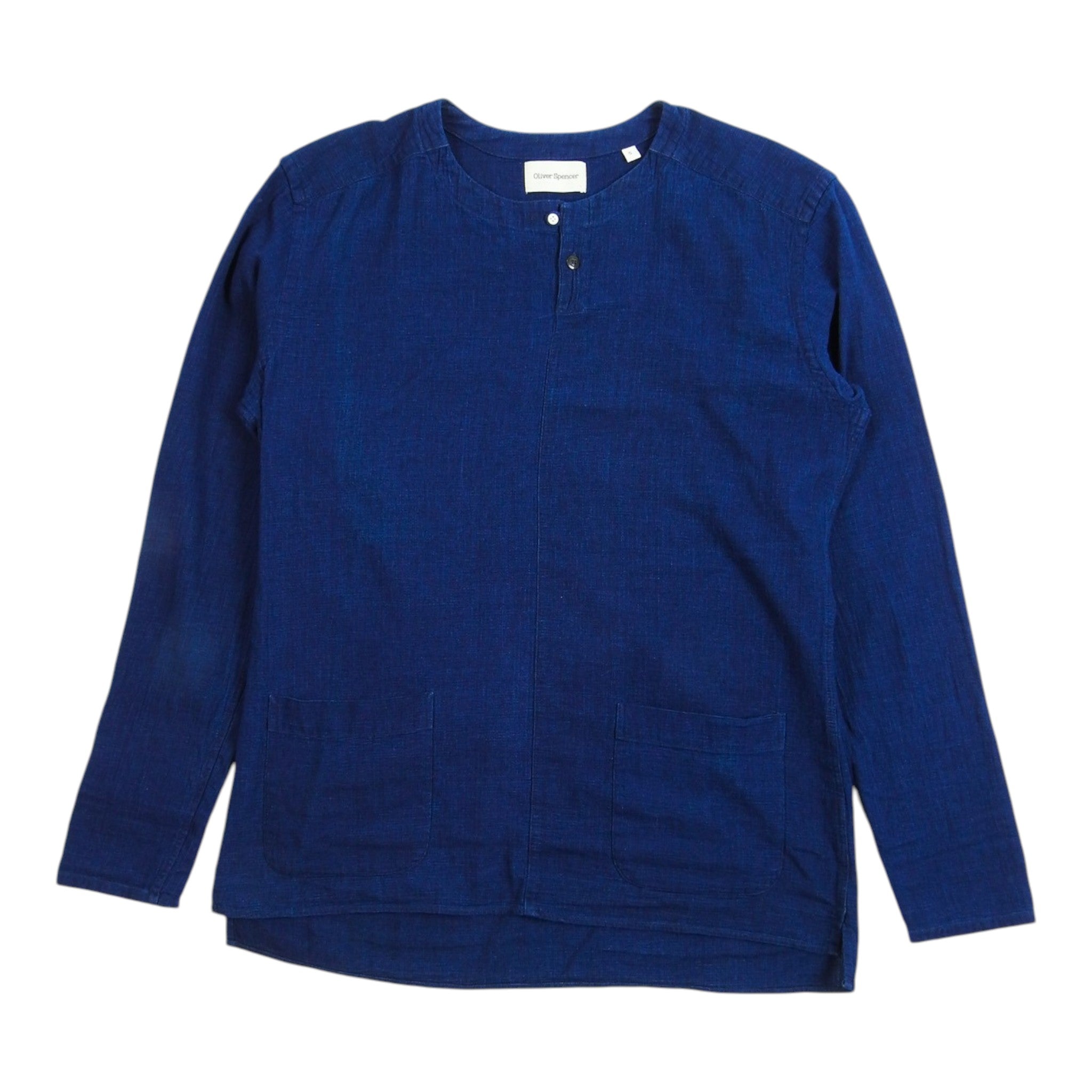 Oliver Spencer Collarless Polo Shirt Size Small