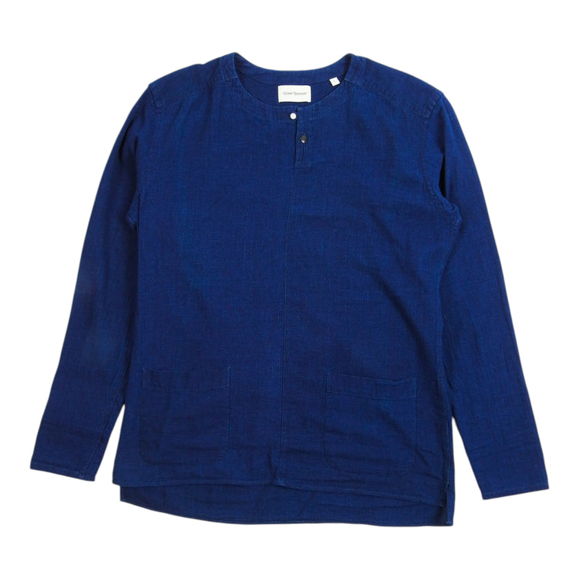 Oliver Spencer Collarless Polo Shirt Size Small