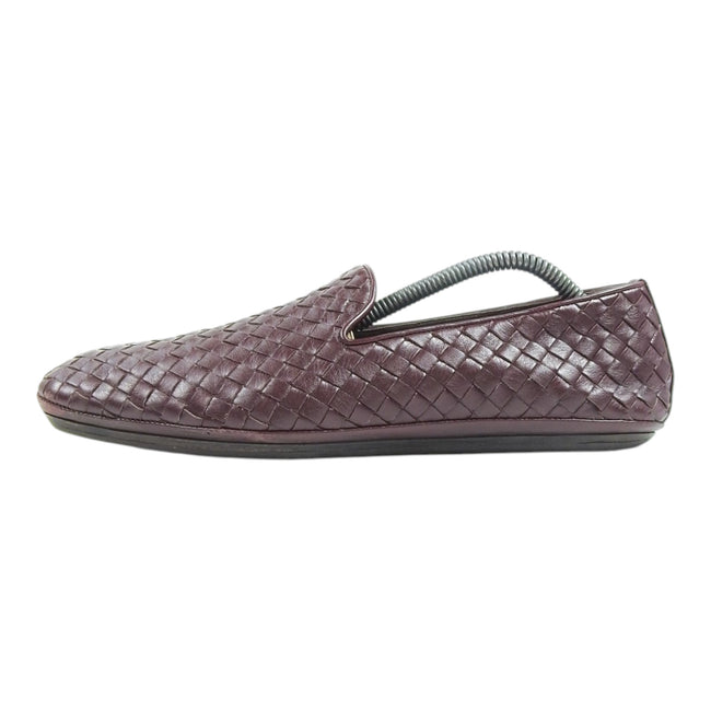 Bottega Veneta Maroon Woven Loafers Size 44