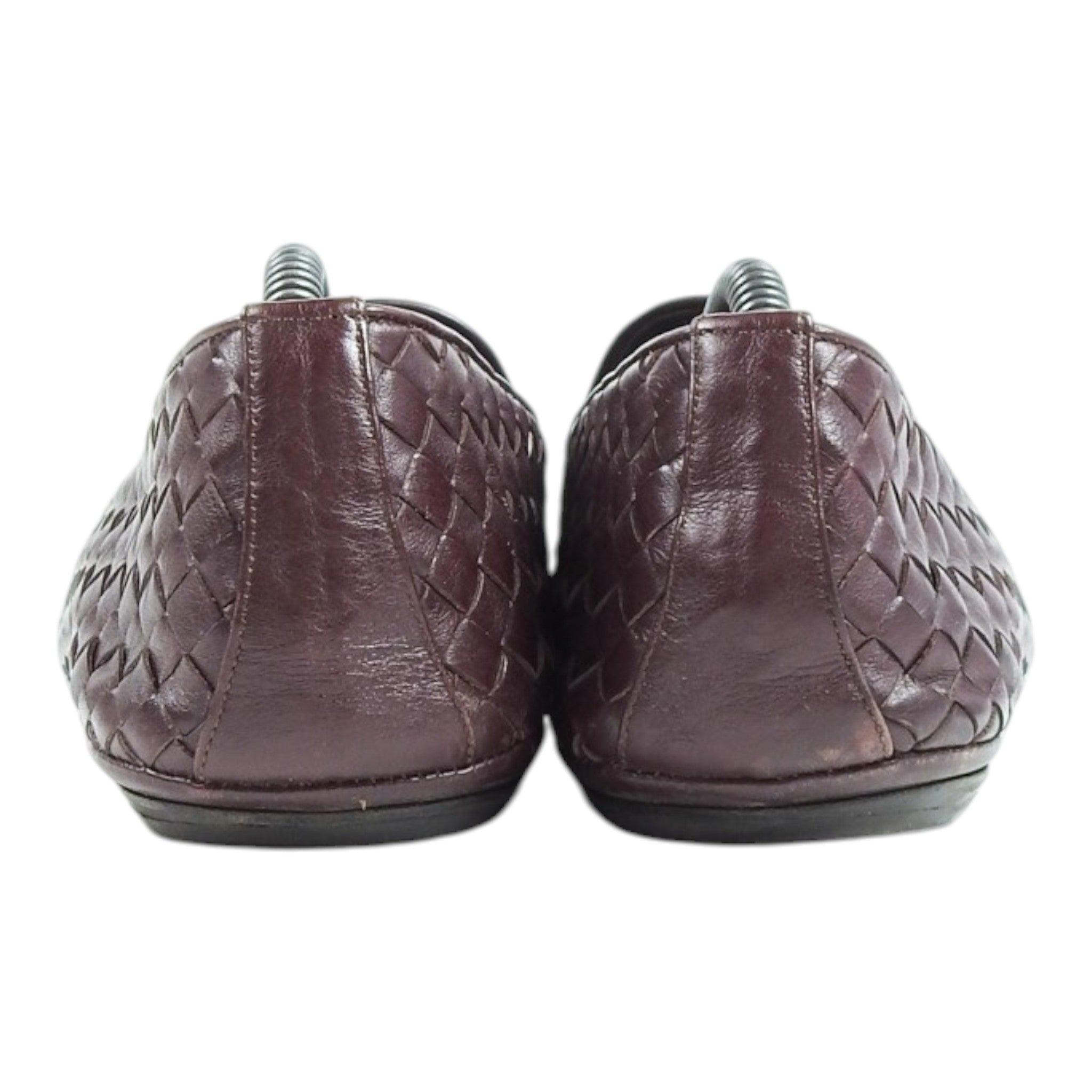 Bottega Veneta Maroon Woven Loafers Size 44