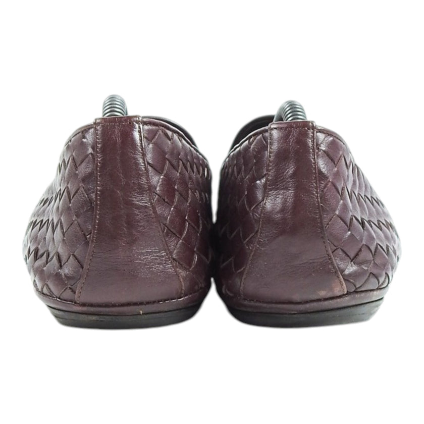 Bottega Veneta Maroon Woven Loafers Size 44