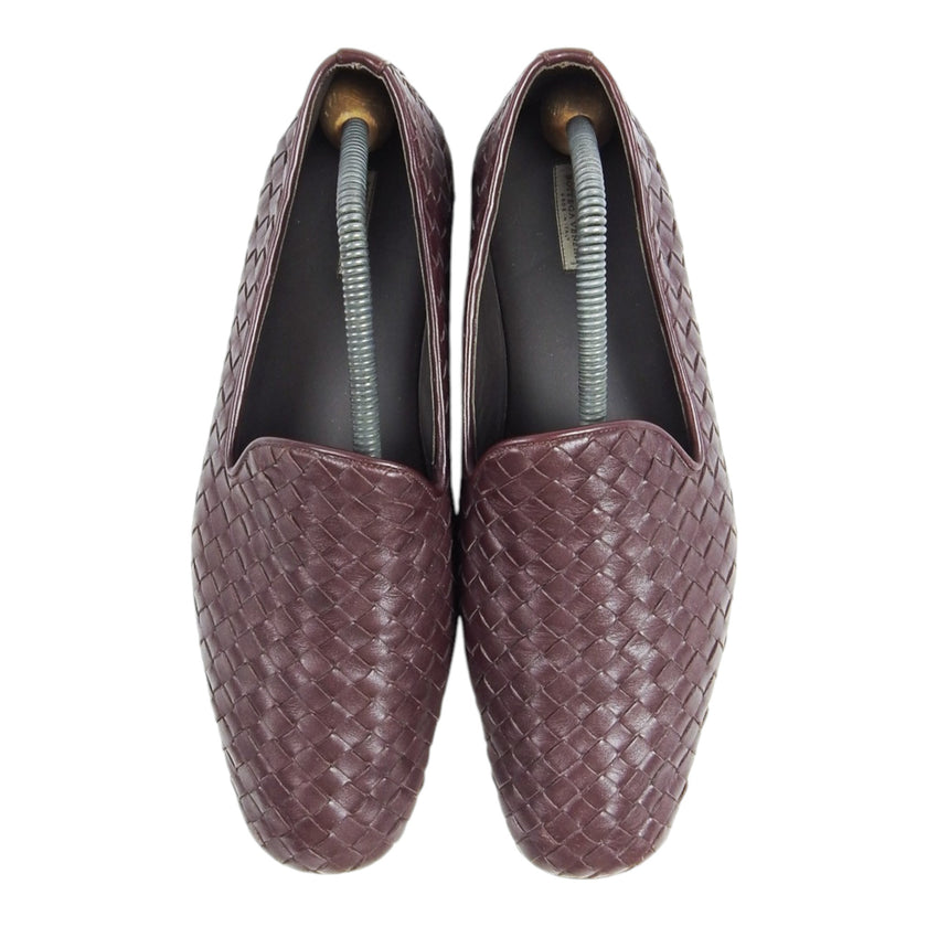 Bottega Veneta Maroon Woven Loafers Size 44