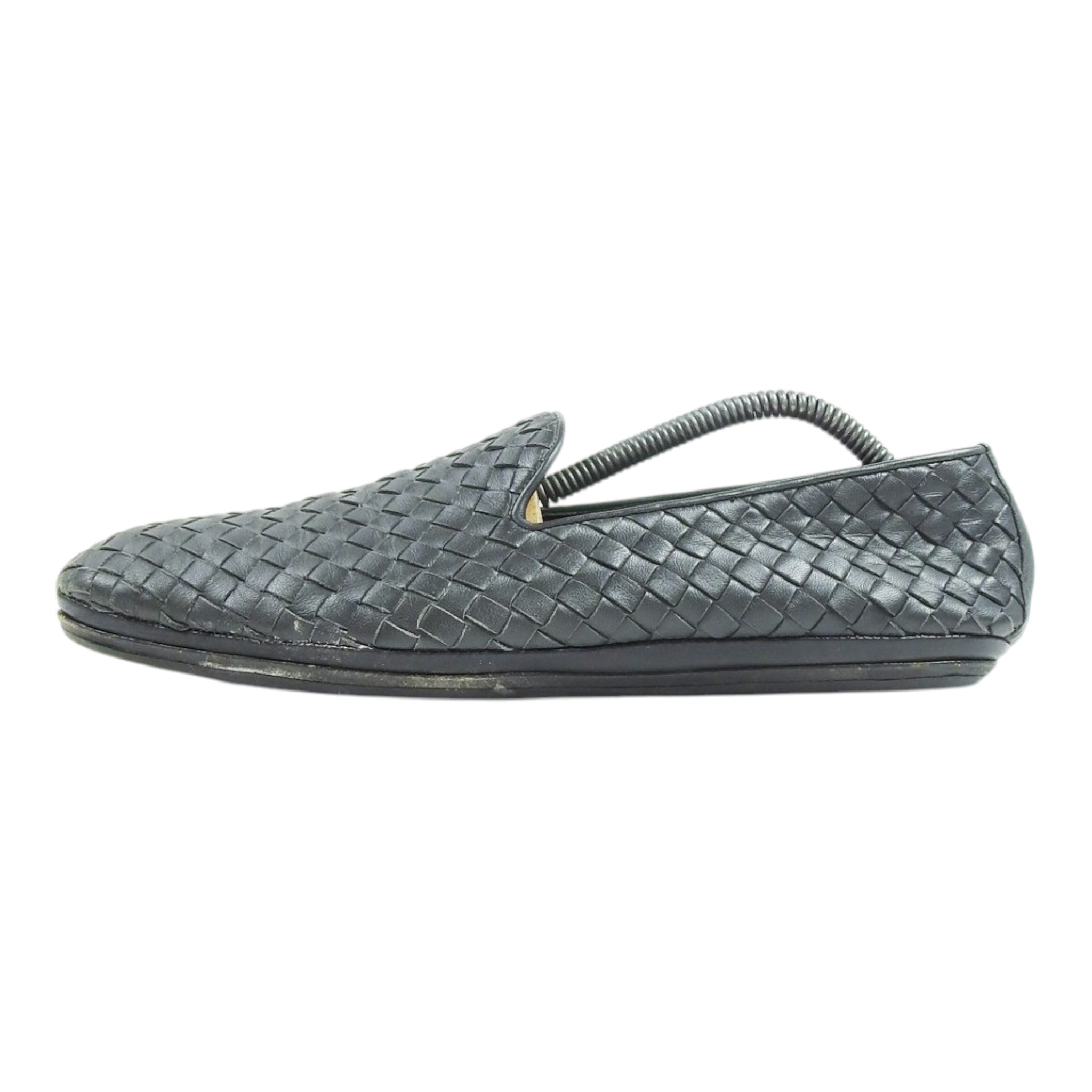 Bottega Veneta Dark Grey Woven Loafers Size 44