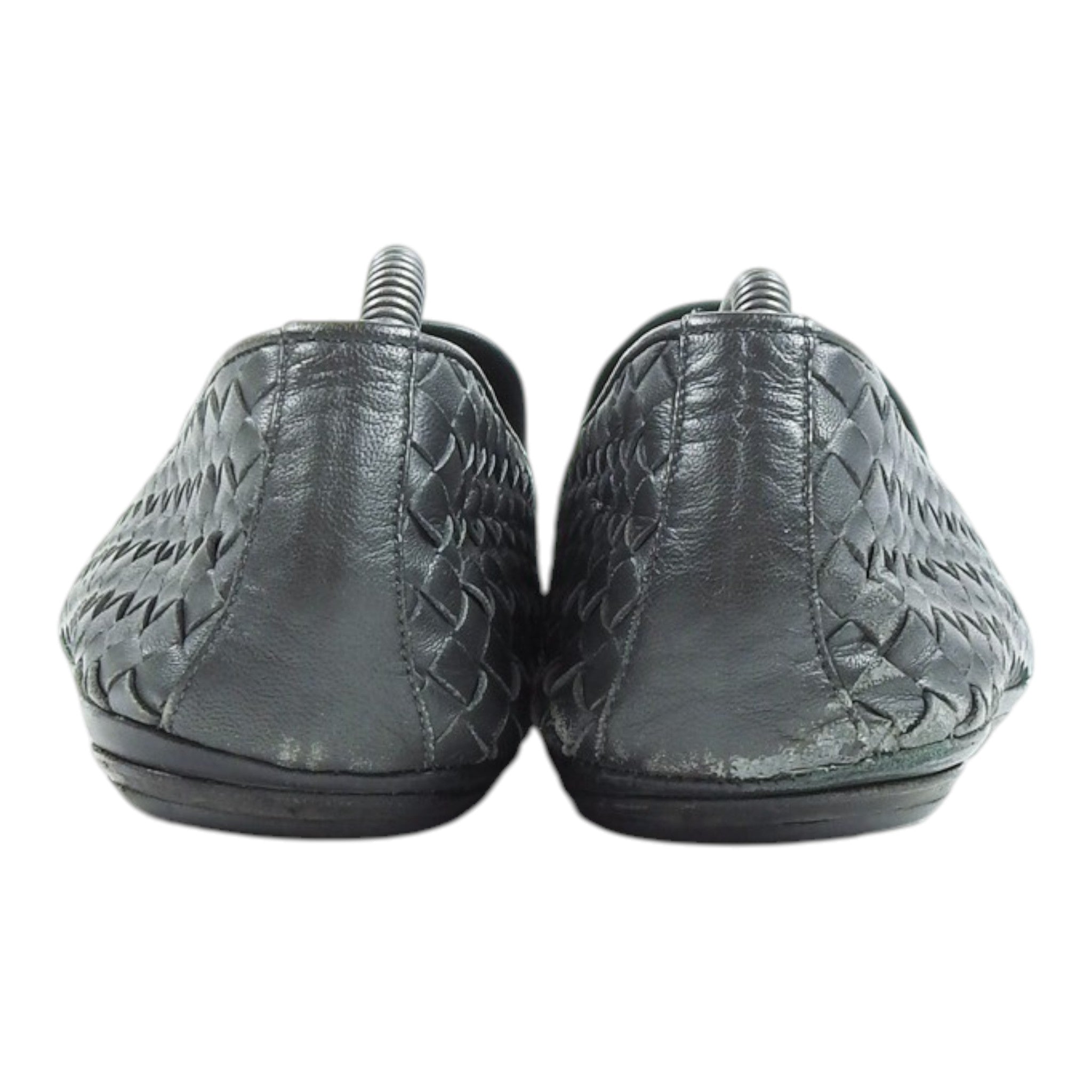 Bottega Veneta Dark Grey Woven Loafers Size 44