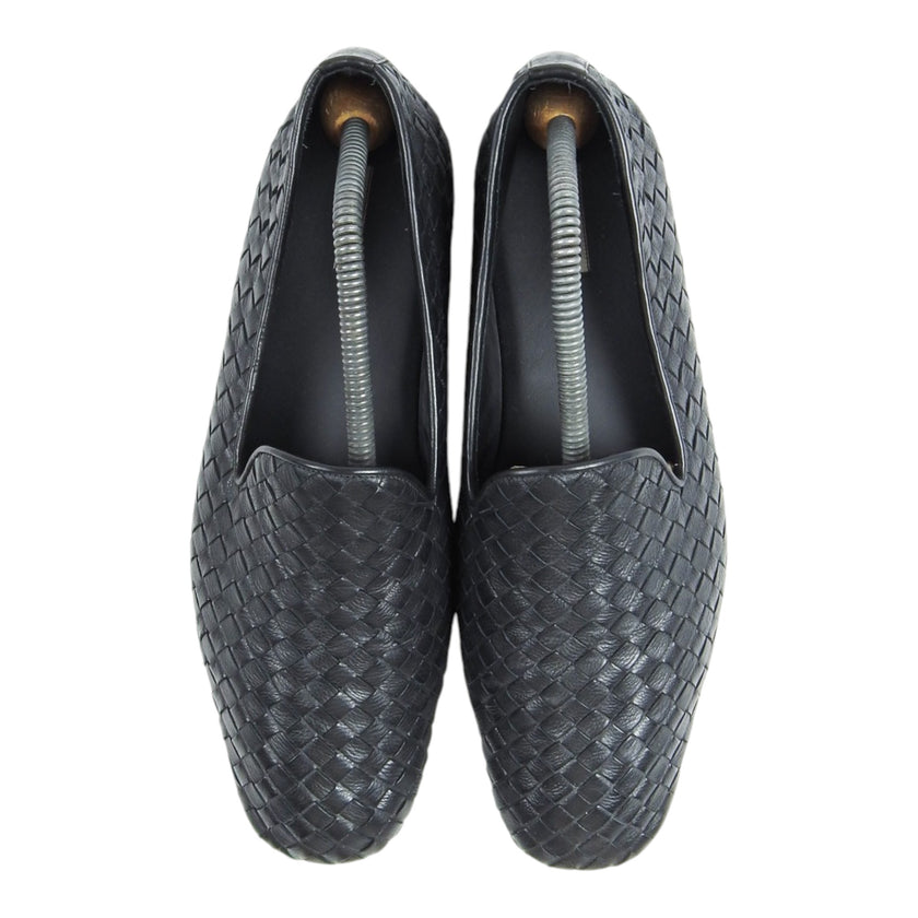 Bottega Veneta Black Woven Loafers Size 44