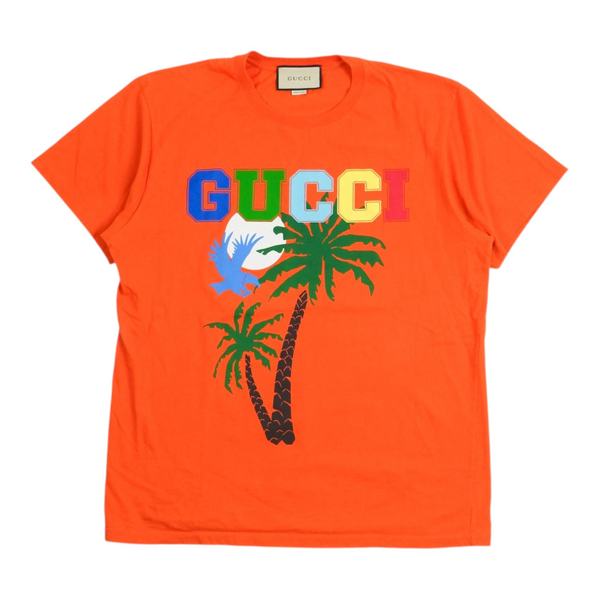 Gucci Orange Graphic T-Shirt Size Medium