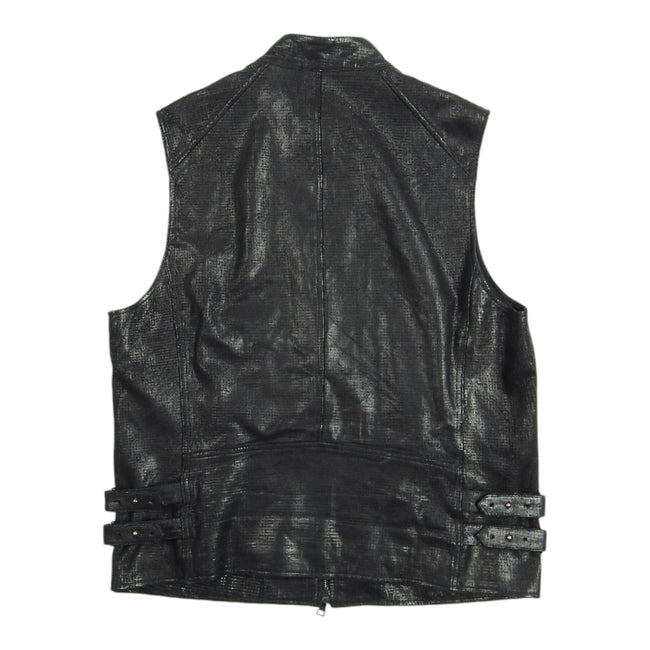 John Varvatos Leather Vest Size 48