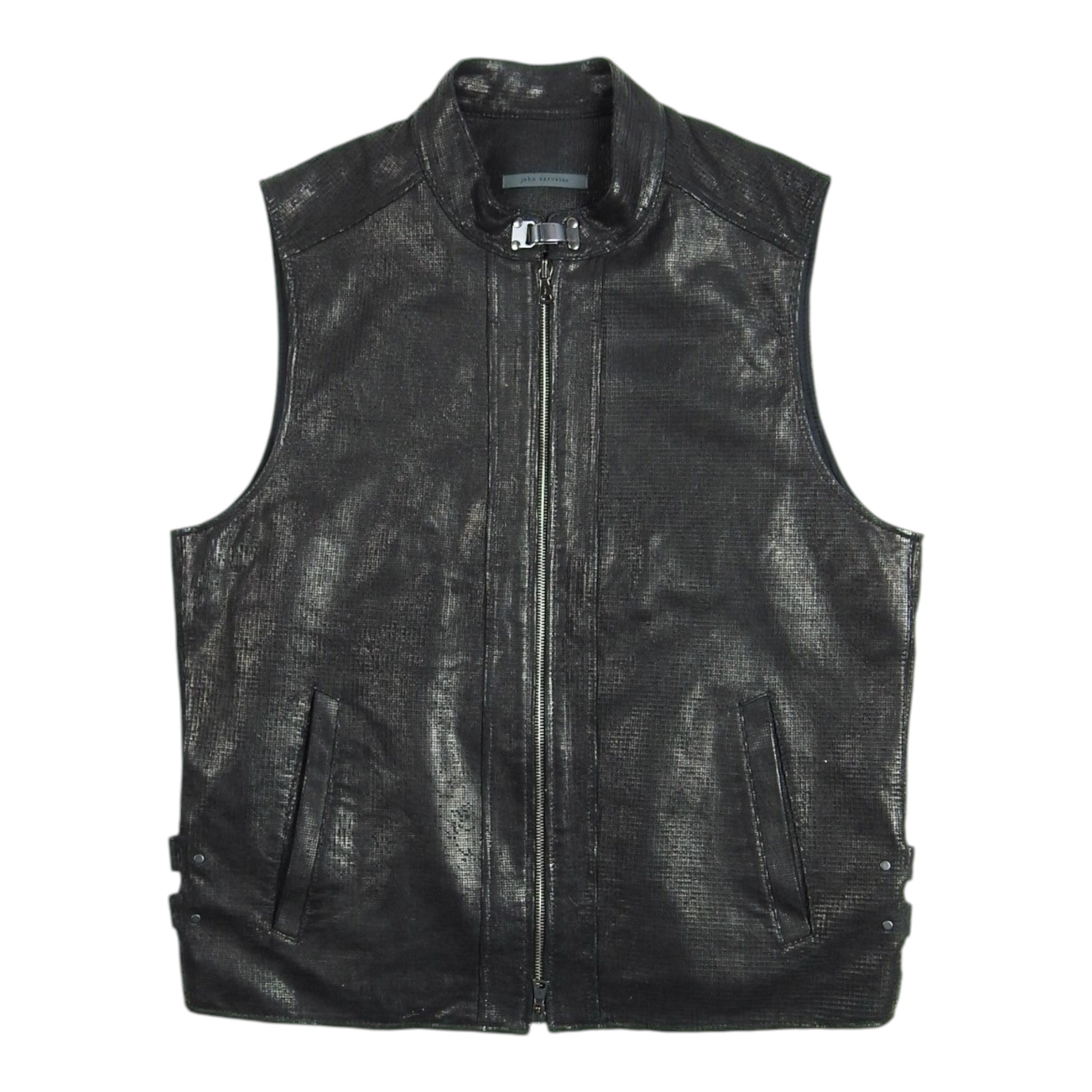 John Varvatos Leather Vest Size 48