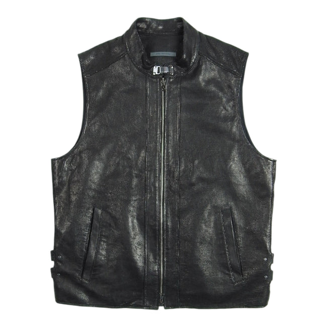John Varvatos Leather Vest Size 48