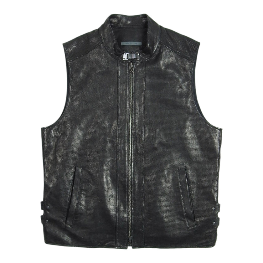 John Varvatos Leather Vest Size 48