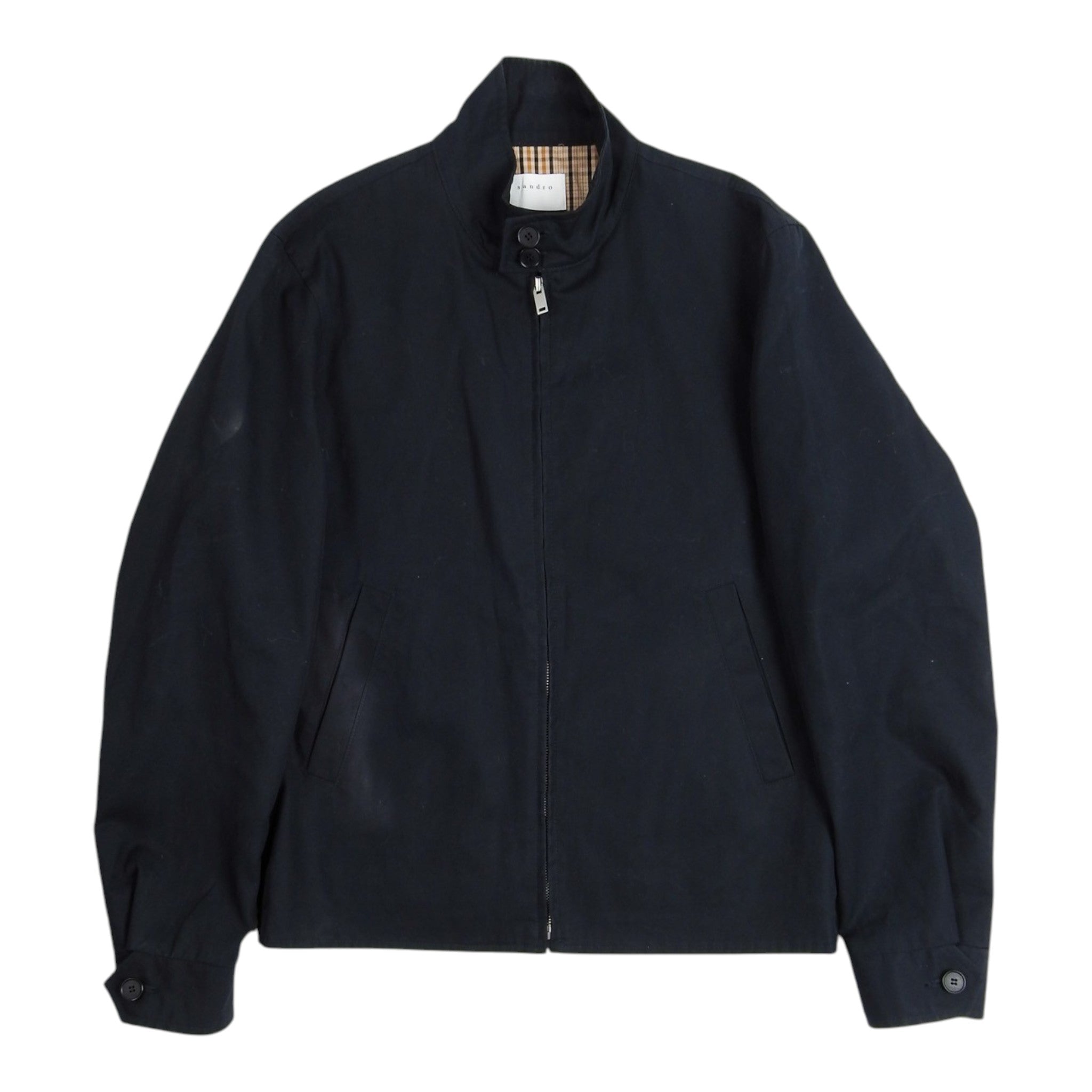 Sandro Black High Neck Jacket Size Medium