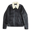 Sandro Sheerling Collar Leather Jacket Size Small