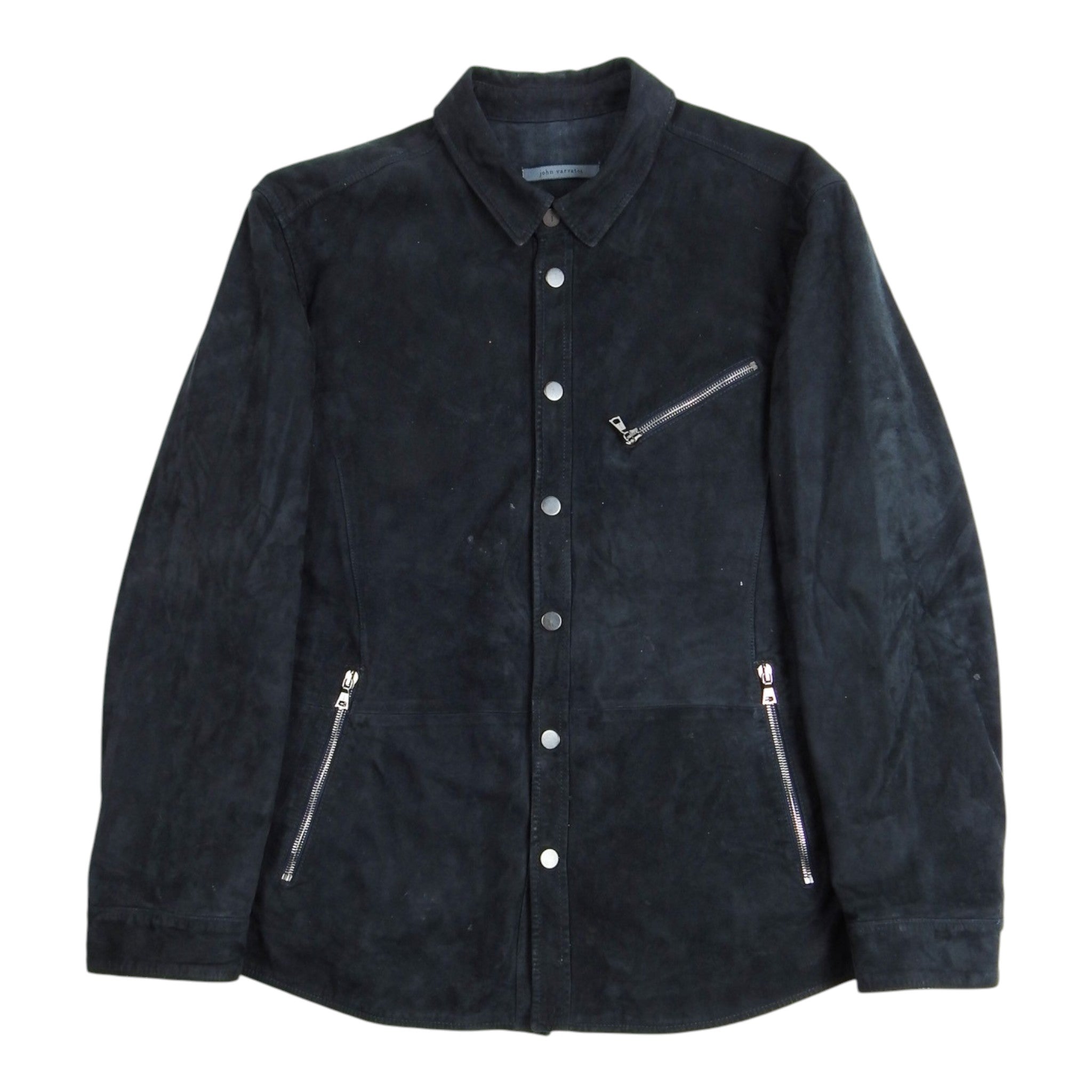 John Varvatos Suede Snap Jacket Size Large