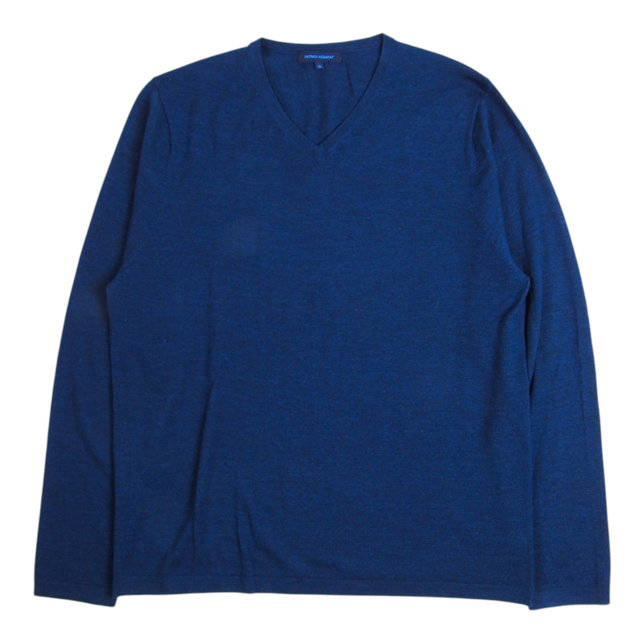 Patrick Assaraf Blue V Neck Sweater Size XL