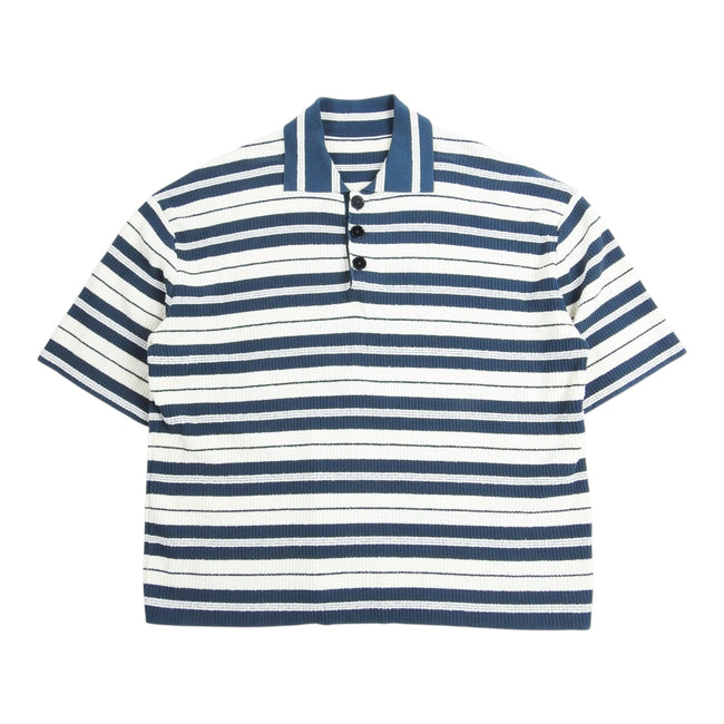 Jil Sander Striped Terrycloth SS Polo Shirt Size 52