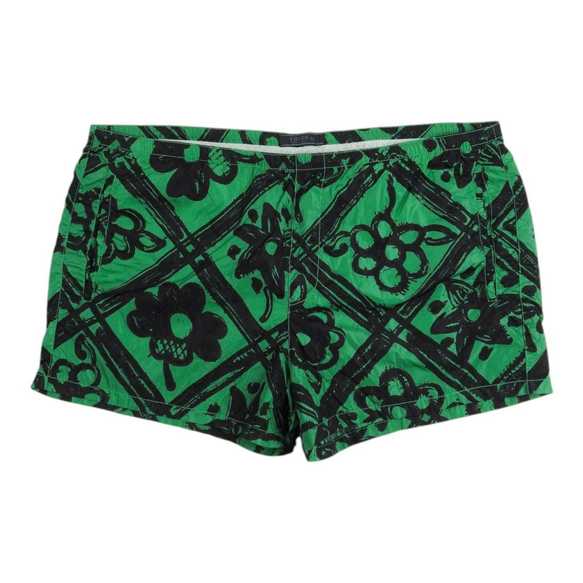 Prada Green Graphic Swim Shorts Size 52