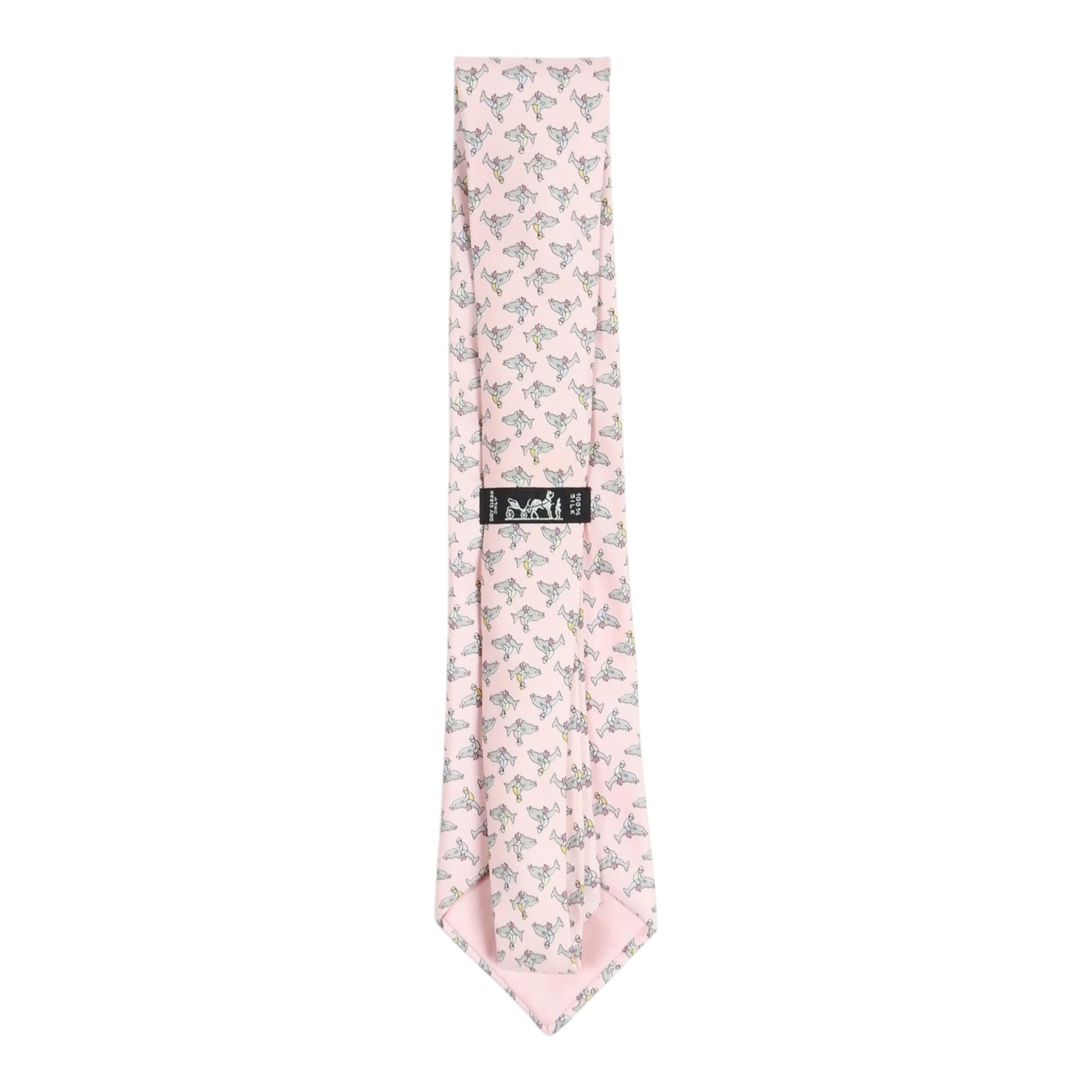 Hermes Pink Dolphin Tie