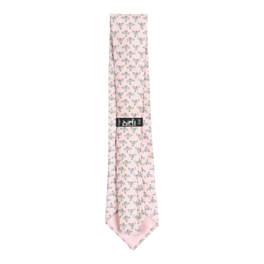 Hermes Pink Dolphin Tie